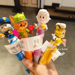 HOPE上海迪士尼代购 尼克朱迪唐老鸭圆珠笔手可动奇奇蒂蒂笔