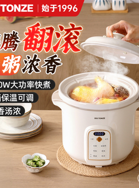 快炖煲汤锅煮粥砂锅神器3L4电炖锅5陶瓷炖盅天际家用全自动大容量