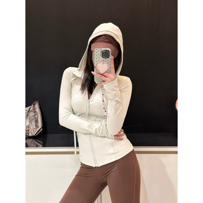juicefish经典define连帽瑜伽服运动修身显瘦女士夹克拉链外套