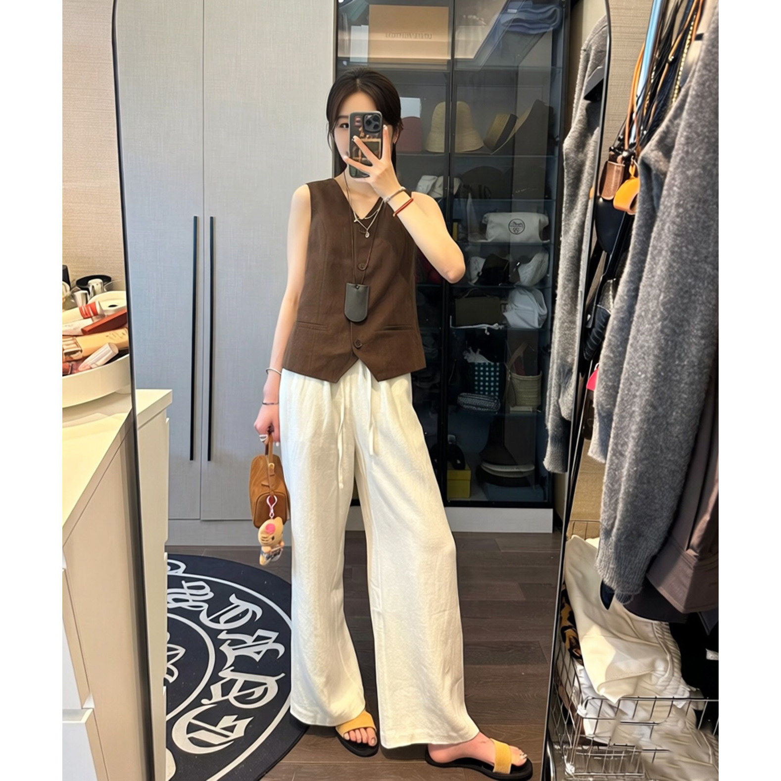 Juicefish春夏本命裤！刺绣慵懒松弛雨露亚麻九分直筒休闲裤女