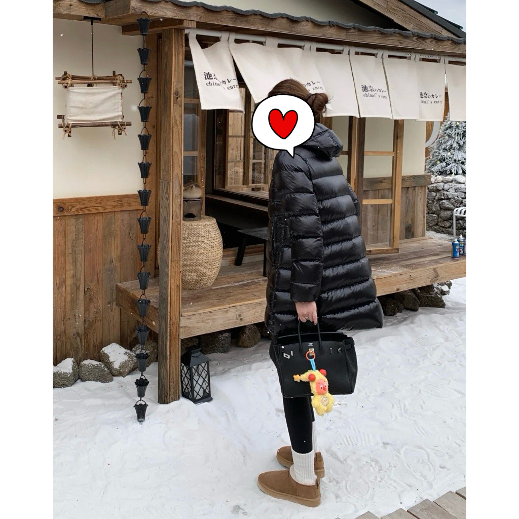 Juicefish云朵轻软！90鹅绒su羽绒服A字版娃娃款亮面连帽中长款女