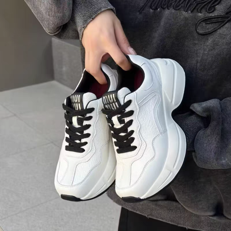 实体档口货~韩版厚底真皮面单里休闲老爹鞋5529