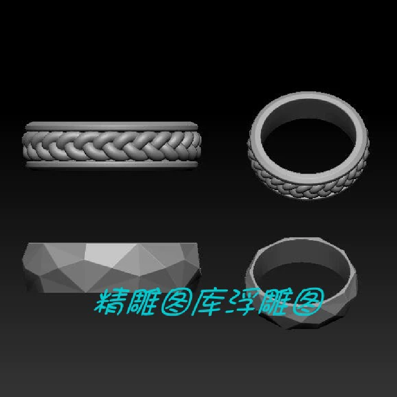 三维立体图 圆雕图3d打印stl文件戒指 指环珠宝雕刻3d模型B176