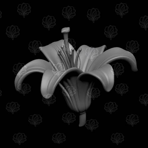 su萱草花朵雕塑3d摆件STL模型三维立体圆雕雕刻打印文件