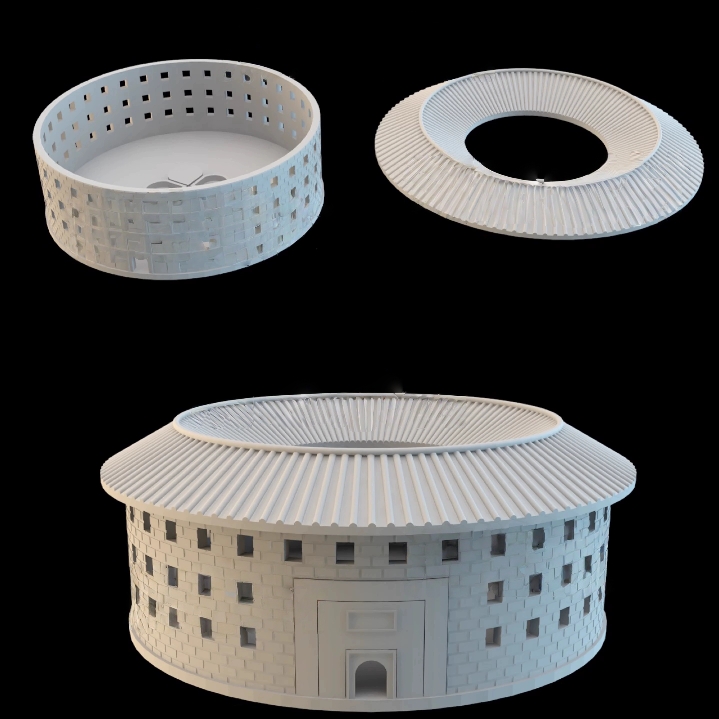 3d打印文件 围屋古建筑福建圆形土楼stl格式模型 非实物E123