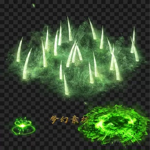 传奇技能素材 毒系 剧毒地刺 施毒术目标播放型特效PNG格式 JN674