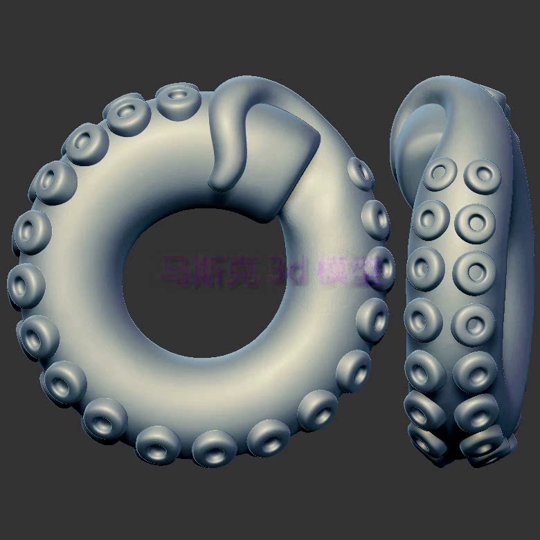 章鱼触手海洋动物章鱼三维立体图圆雕图stl文件雕刻机3d模型990