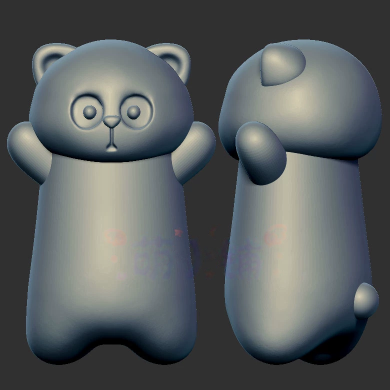 小熊猫站小熊三维立体图3d打印stl文件圆雕图雕刻机3d模型2600