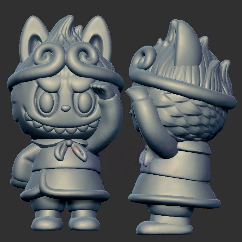 齐天大圣拉布布三维立体图3d打印stl文件圆雕图雕刻机3d模型2116