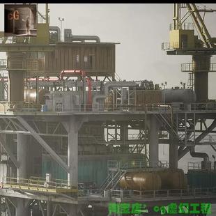 ue4场景海上油井海面设施藤壶虚幻5深海油田海边码头资源