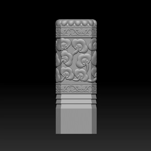 仿古灵芝柱子云柱四方柱STL格式圆雕图三维精雕文件3D打印模型
