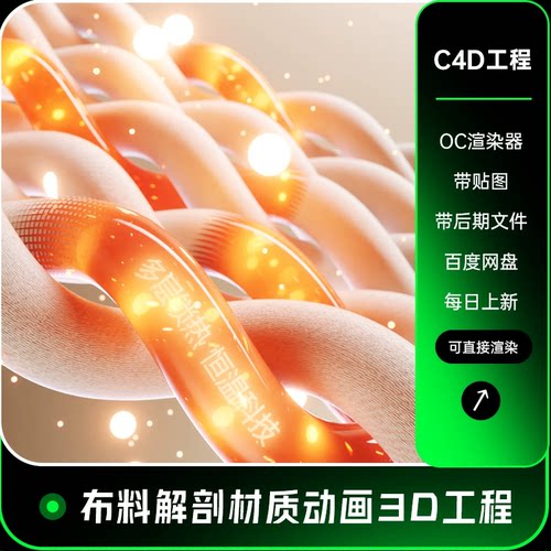 C4D布料生长隔热解剖动画材质场景OC渲染建模三维工程3D模型60