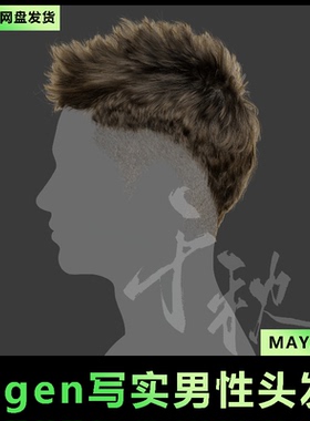 13Maya/xgen影视3A写实头发/人物毛发/帅哥毛发短发/有导入教程