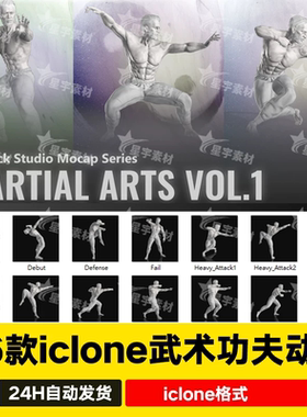 iclone8 CC4中国武术功夫八级醉拳太极圈动作Martial Arts Vol.1