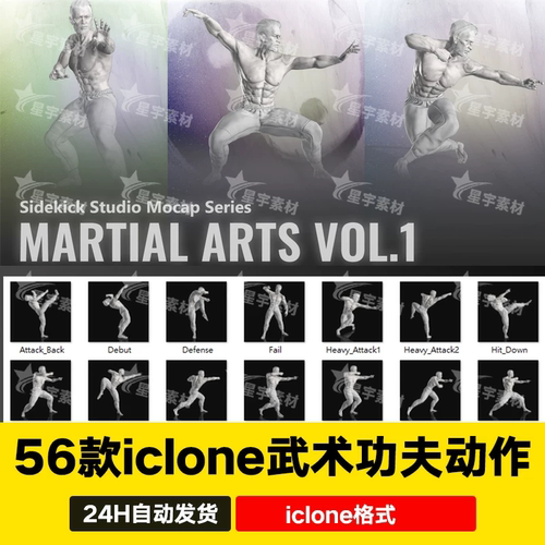 iclone8 CC4中国武术功夫八级醉拳太极圈动作Martial Arts Vol.1