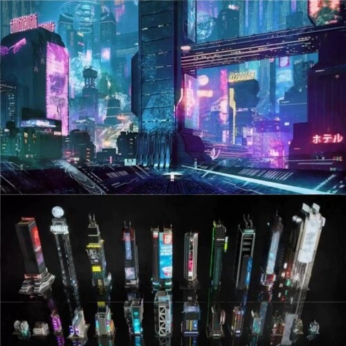 KitBash3D赛博朋克未来城市场景模型资产ue4 c4d max maya blend