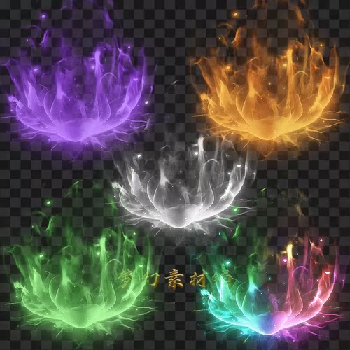 传奇特效素材 5组 特效火焰 可做光柱 自定义 高清PNG格式TX90