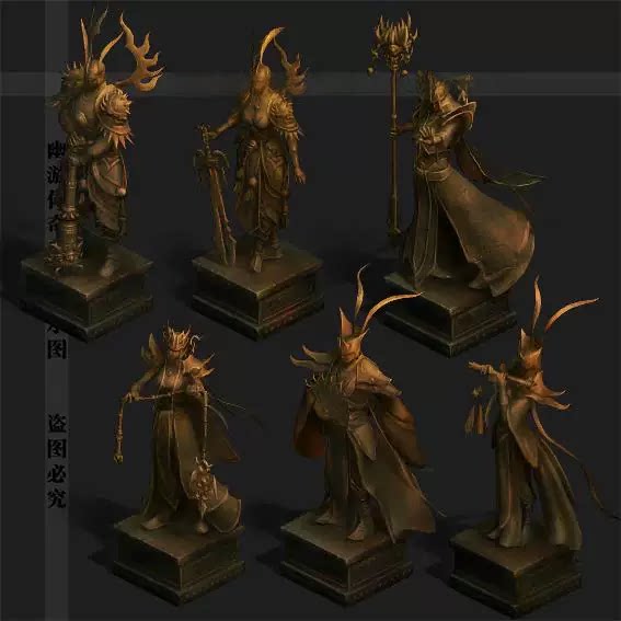 传奇NPC素材 神魂雕像(静态) 传奇精美游戏素材 PNG序列帧 6组
