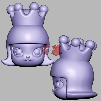 皇冠Molly茉莉头三维立体图3d打印STL文件圆雕图雕刻机3D模型2821