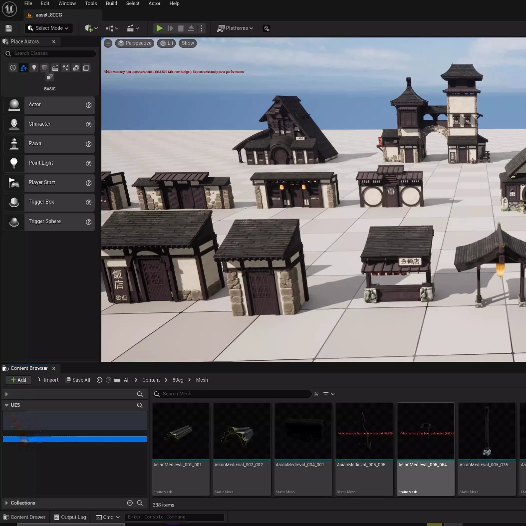 UE5风格化日式古建筑模型blender fbx obj格Medieval Asia 3D Kit