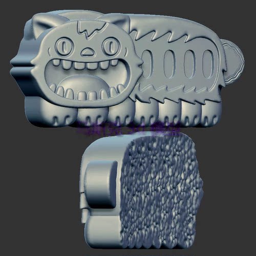 龙猫车牌猫车圆雕图雕刻机图纸stl文件三维立体图3d打印模型1426