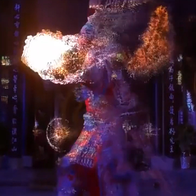 TD视频/摄像头转粒子交互 摄像头霓虹炫彩粒子效果源文件