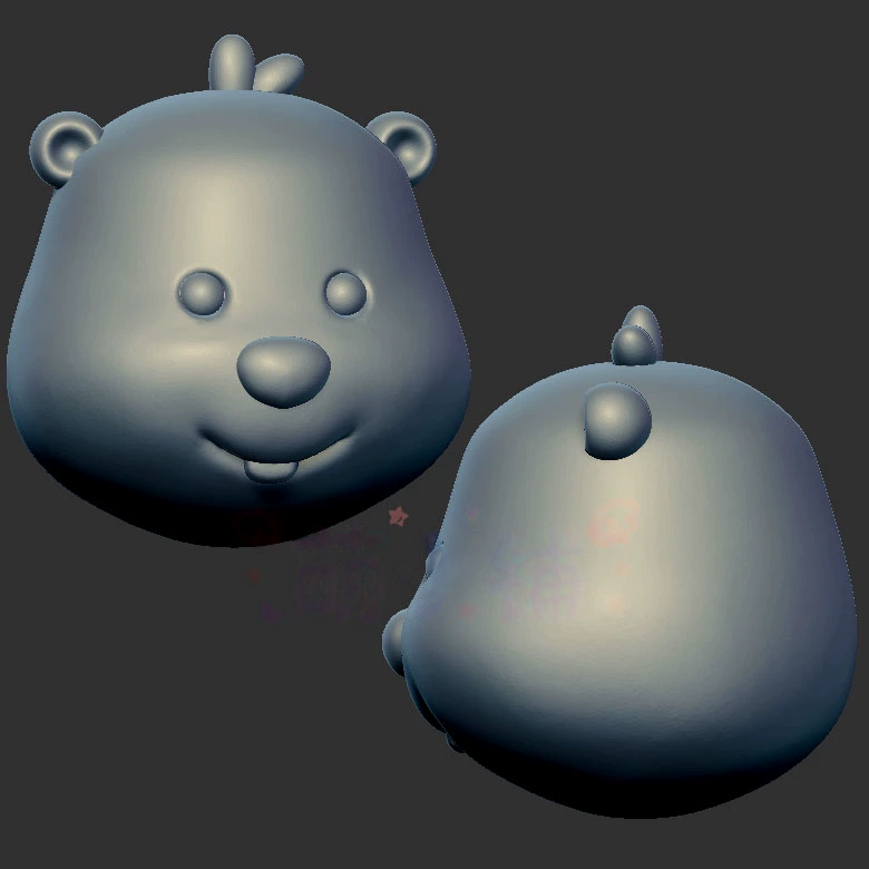 露比头三维立体图3d打印stl文件圆雕图雕刻机3d模型2457