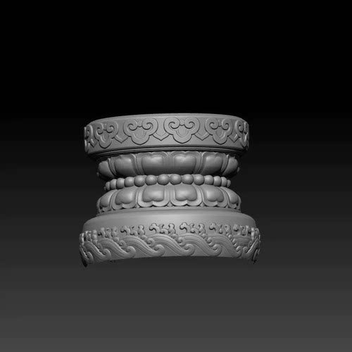 D9301 圆雕 莲花瓣底座花瓣STL格式圆雕图三维精雕文件3D打印模型