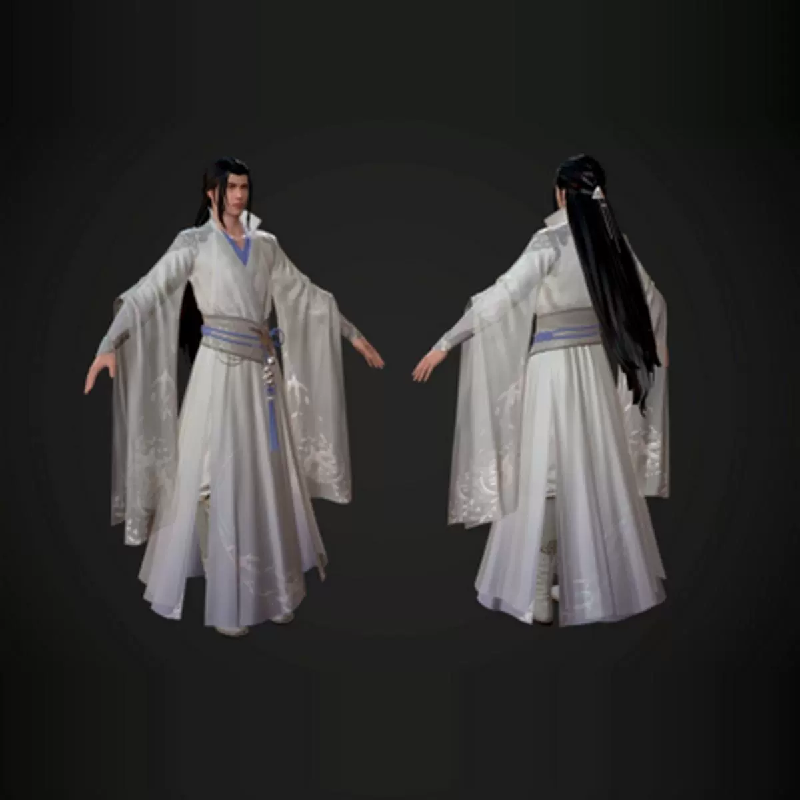 3dmax格式PBR 武侠 大侠 侠客 古装汉服青年 少侠 哥哥