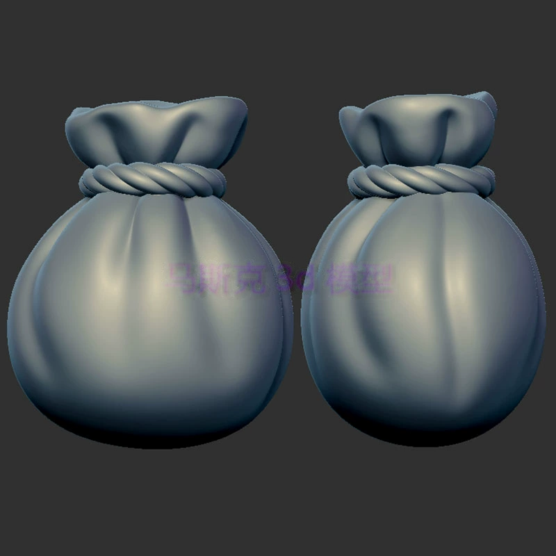 钱袋福袋圆雕图雕刻机图纸stl文件三维立体图3d打印模型125