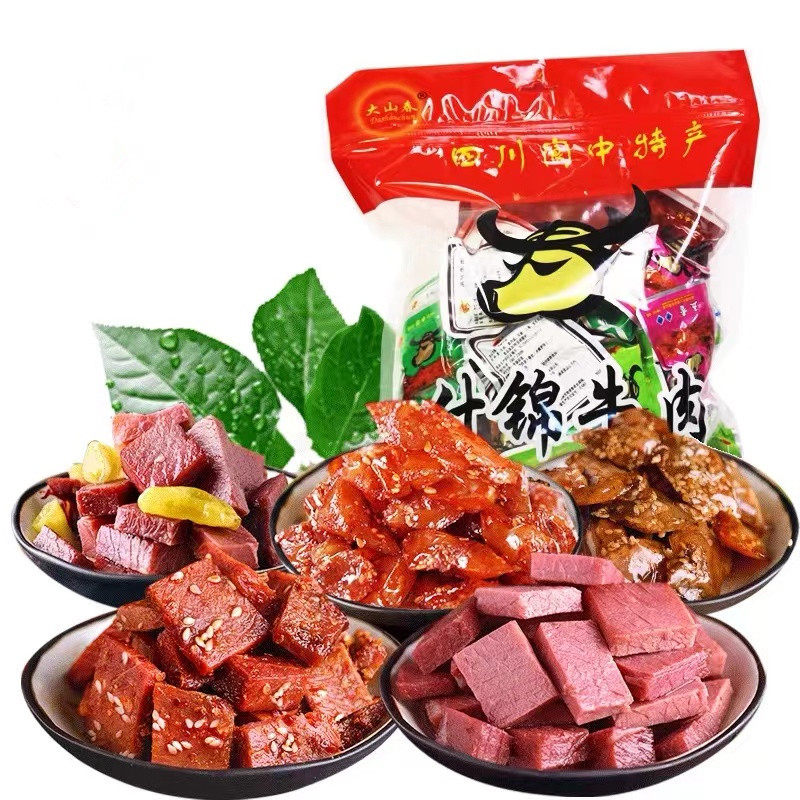 大山春五香麻辣牛肉干500g非油炸小孩营养零食即食卤牛肉阆中特产