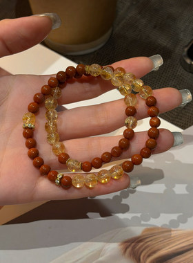 26年新款黄水晶天然石手链百搭