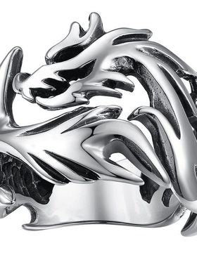 新品中国风民族夜光龙纹戒