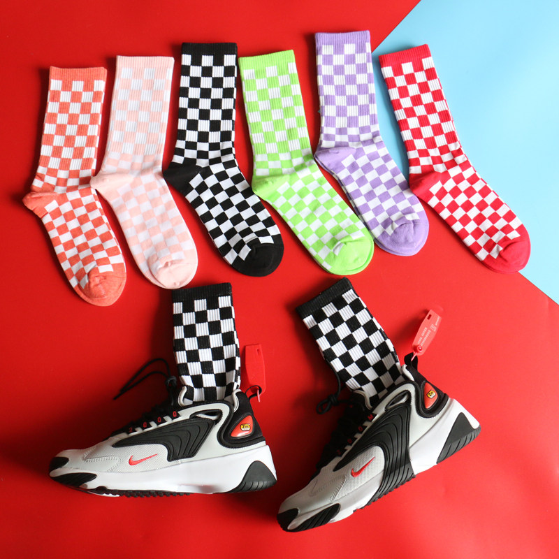 秋冬高街格子潮牌长袜子男女高帮袜ins潮日韩复古百搭滑板运动袜,女士内衣/男士内衣/家居服,长筒袜,淘宝优惠券,粉丝福利购,淘宝优惠卷