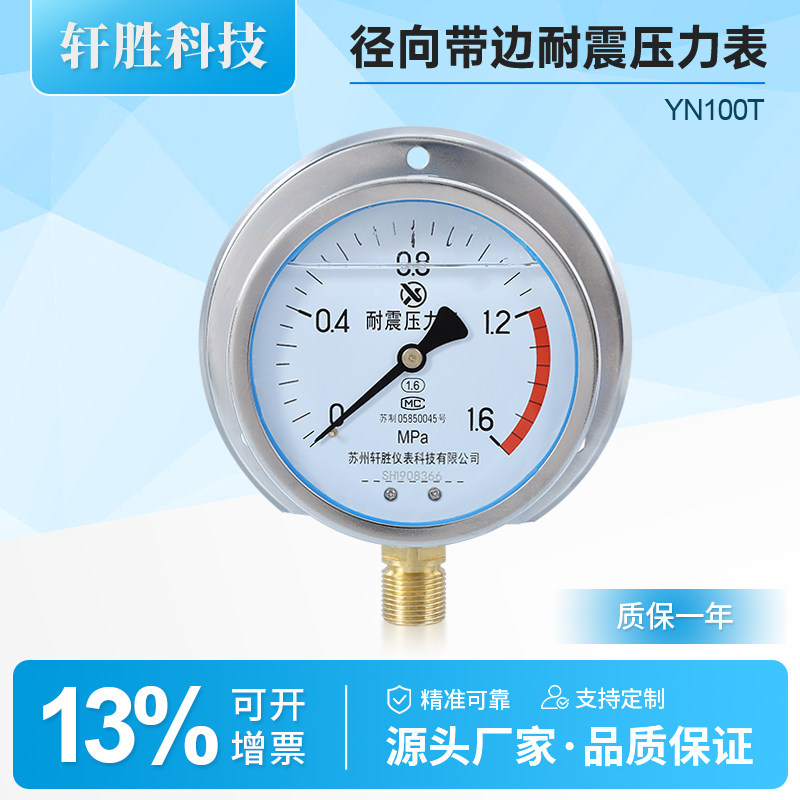 径向带后边耐震压力表图片