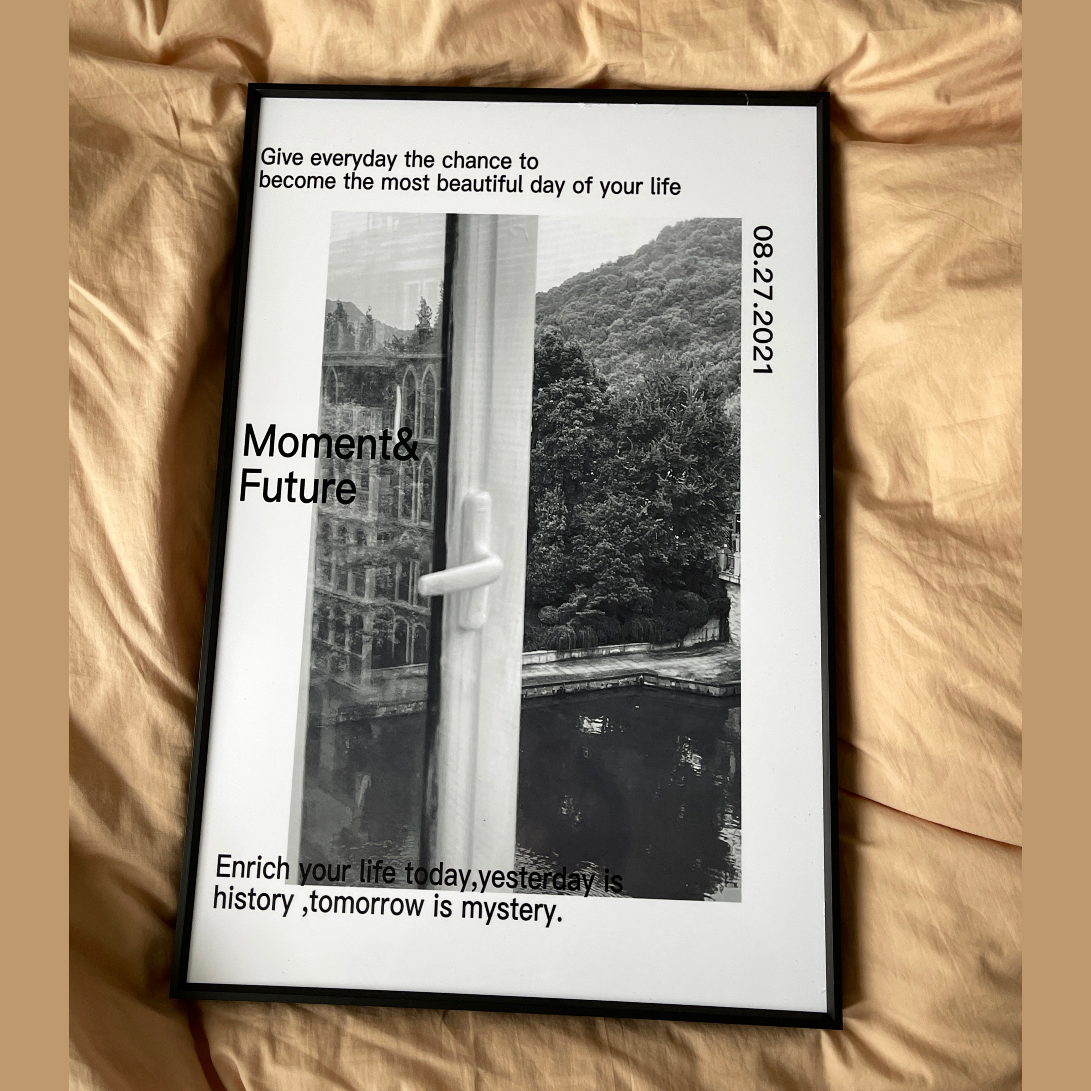 原创设计Moment Future装饰画壁画黑色复古风风景实拍纪念挂画·