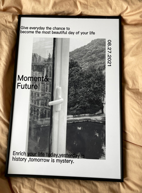 原创设计Moment Future装饰画壁画黑色复古风风景实拍纪念挂画·