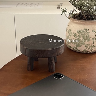 Future绿植盆栽增高架小板凳高脚迷你实木置物花盆架复古 Moment