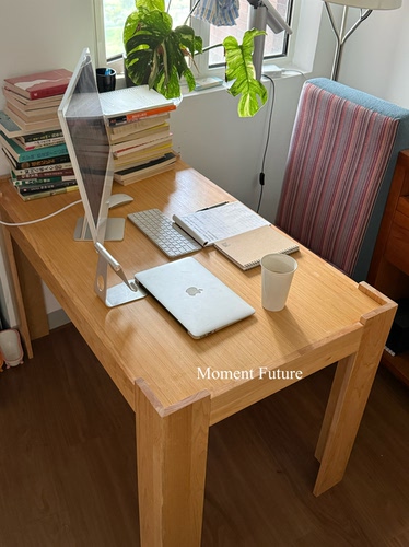 Moment Future简约韩系ins家居博主同款实木书桌原木方形餐桌桌子