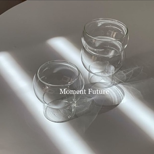 Moment Future咖啡杯水杯ins韩系玻璃杯早餐冷饮鸡尾酒简约创意杯