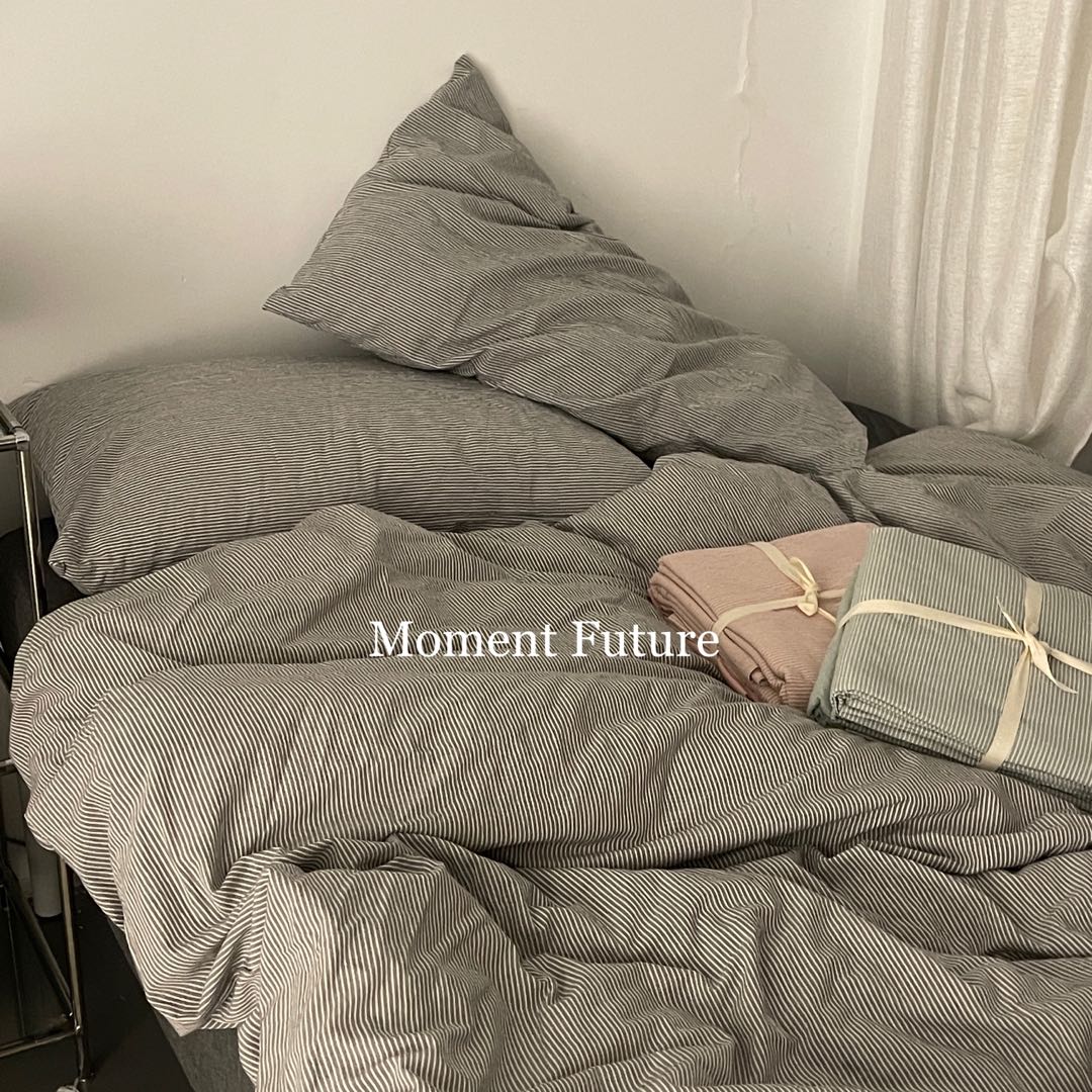 细条纹四件套水洗棉床上用品