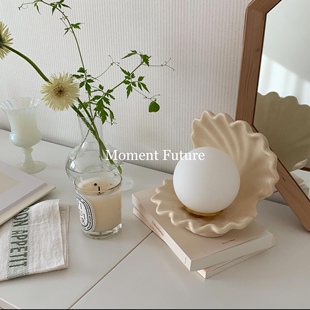 Moment 饰ins风台灯摆件 Future韩系少女心贝壳小夜灯床头卧室装