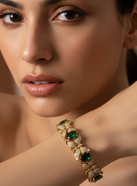 小众轻奢彩宝蝴蝶手链女手饰饰品