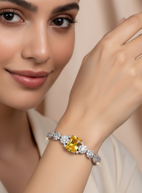 锆石手链复古彩色锆石手饰首饰品