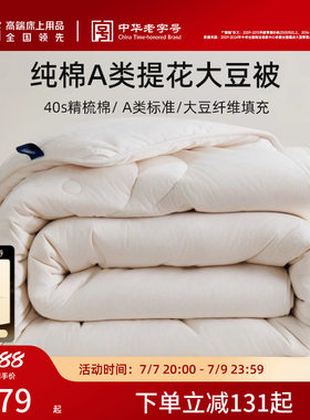 梦洁A类大豆纤维被子冬被加厚保暖棉被被芯春秋夏凉被四季新款