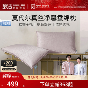 商场同款梦洁家纺蚕丝枕莫代尔真丝净馨蚕绵枕:龙腾凤舞