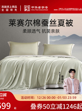 【商场同款】梦洁莱赛尔玻尿酸桑蚕丝夏被空调被抗菌被子丝语江南
