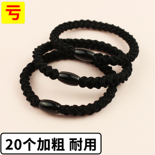 头绳女发圈橡皮筋女扎头高弹力耐用黑色2024年新款 皮套头发绳粗