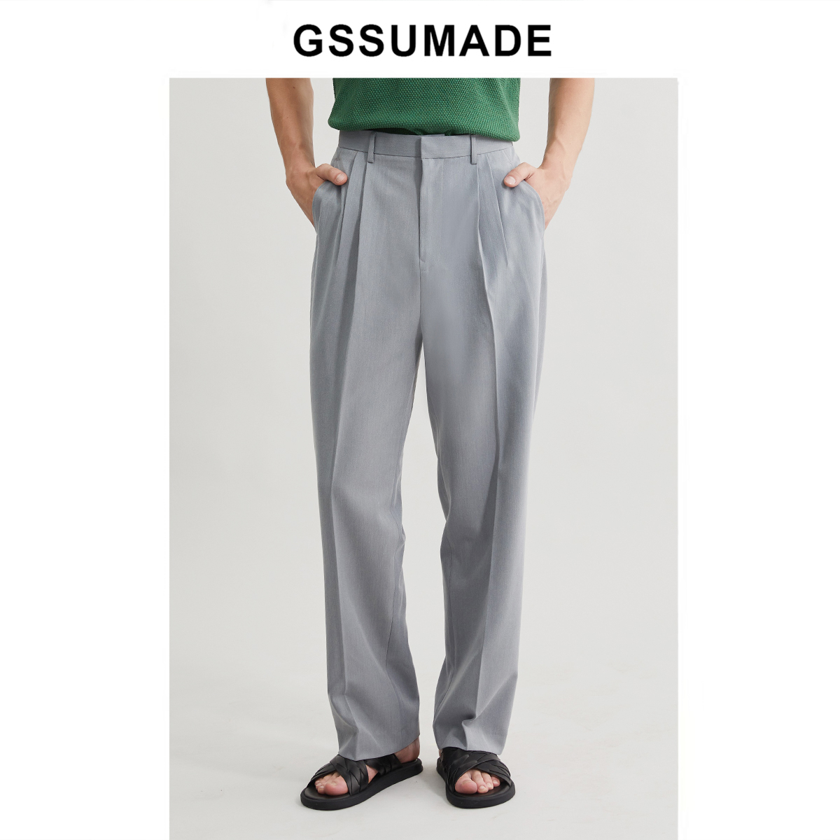 gssu自制秋冬直筒抗皱长裤阔腿裤