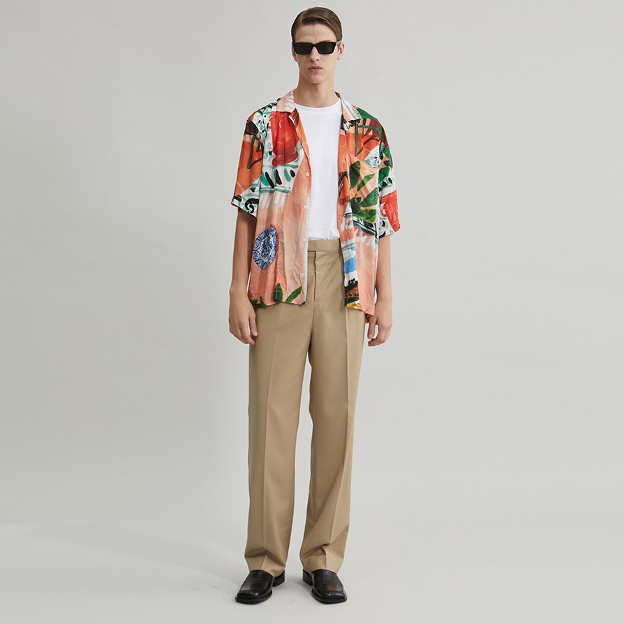 自制gssu夏季欧美脚裤宽松阔腿裤